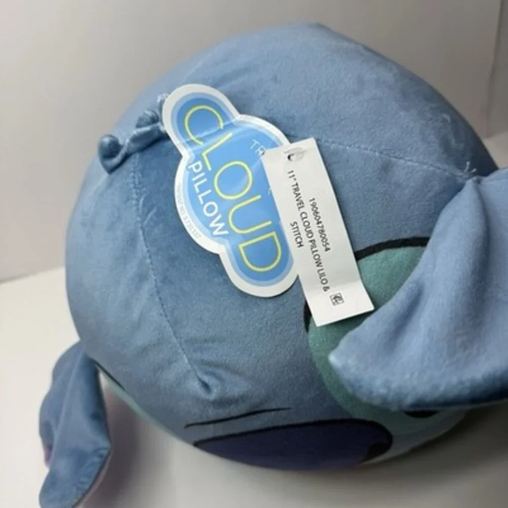 Disney Stitch Pillow Travel Cloud Pillow Plush Squish Face Plush Lilo Stitch NWT